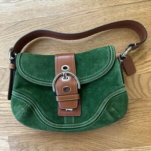 Vintage Coach Green Suede Soho Bag